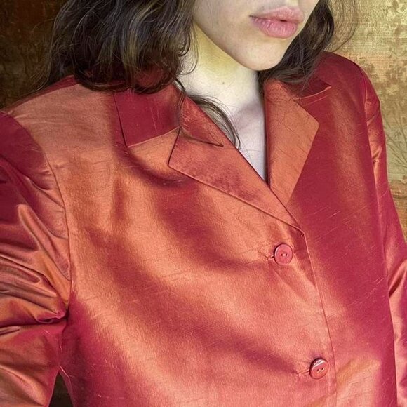 Vintage 100% silk blazer - Picture 2 of 4